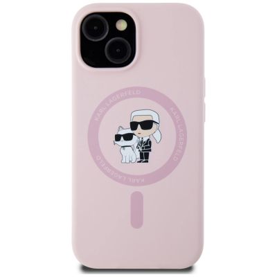 3. Karl Lagerfeld Silikon Karl&Choupette MagSafe Case für iPhone 15 Plus - Pink