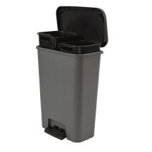 CURVER ABFALLBEHÄLTER MIT PEDAL 23+23L /DUNKELGRAU/ SCHWARZ