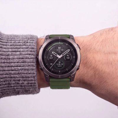 6. Tech-Protect Silicone Armband für Garmin Fenix 5 / 6 / 6 Pro / 7 / 8 / 8 Pro / E / 9 / 9 Pro (47 mm) – Grün