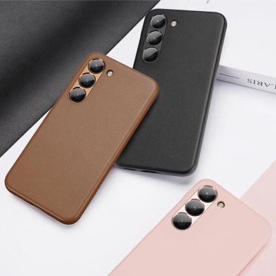 4. Dux Ducis Grit Hülle für Samsung Galaxy S23+ elegante Hülle aus Kunstleder rosa