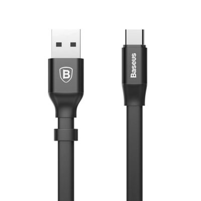 2. Baseus Nimble Flachkabel USB / USB-C Kabel mit Halter 2A 0.23M schwarz (CATMBJ-01)