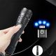 5. Wozinsky WLT-15W 15W 1500lm CREE IP65 Taktische Taschenlampe mit einstellbarem Lichtkegel - Schwarz