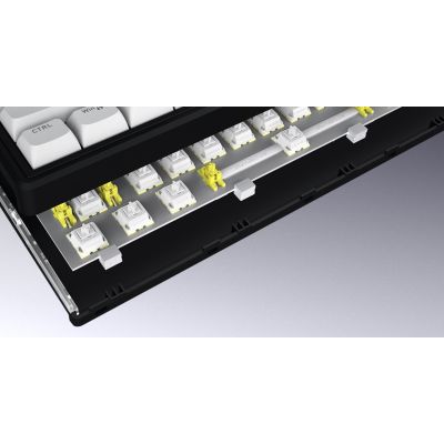 10. HATOR Skyfall Wireless 100 Gaming-Tastatur USB + RF Wireless + Bluetooth QWERTZ US Englisch Schwarz, Weiß