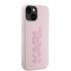 4. Karl Lagerfeld 3D Rubber Glitter Logo Hülle für iPhone 15 Plus – Rosa
