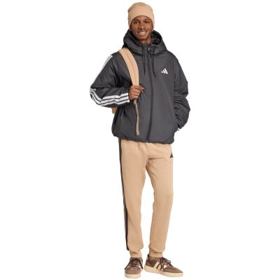 12. Herren adidas Essentials Climawarm 3-Streifen Isolierte Kapuzenjacke Schwarz JM4042