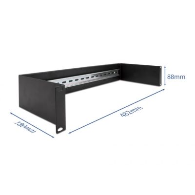 3. DeLOCK-Blende für 19"-DIN-Schiene, 2 HE, schwarz