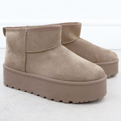 3. Damen-Schneestiefel aus beigefarbenem Wildleder, Modell Potocki 16322