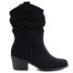 2. Damen-Ankle-Boots, Rüschen-Cowboystiefel, schwarz, Vinceza HX27-16536