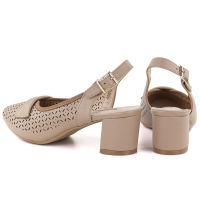 4. Damen-Pumps mit durchbrochenem Muster und Riemen, beige, Jezzi ASA212-8