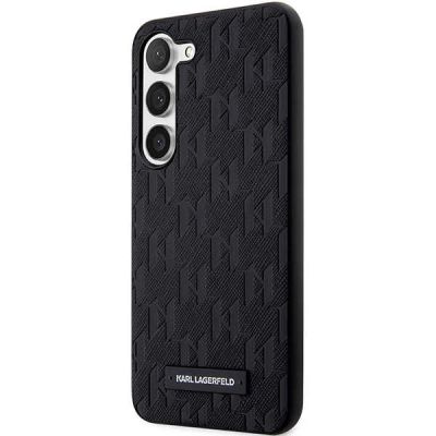 2. Karl Lagerfeld Saffiano Mono Metal Logo Hülle für Samsung Galaxy S24+ – Schwarz