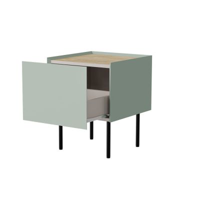 2. Nachttisch 2-teilig FELLINI 40x41x60 Olivenholz + geölte Eichenplatte