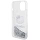 5. Hello Kitty Liquid Glitter Charms Kitty Head Hülle für iPhone 15 – Silber