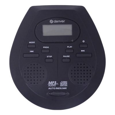 Discman mit automatischer Wiedergabefortsetzung und Anti-Shock-Funktion DMP-395B, schwarz