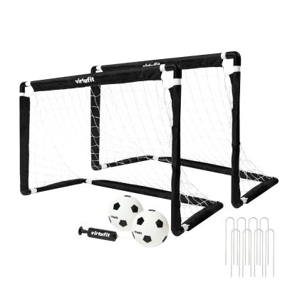 6. VIRTUFIT KINDER-FUSSBALLTOR-SET MIT 2 BÄLLEN UND PUMPE - FUSSBALLTORE - 92