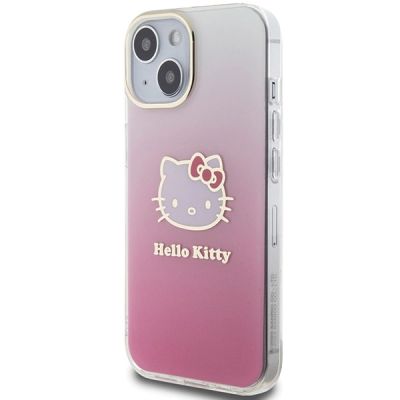 2. Hello Kitty IML Gradient Electrop Kitty Head Hülle für iPhone 15 – Rosa