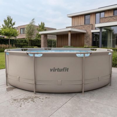 16. VIRTUFIT RUNDER POOL 366 CM MIT FILTPUMPE BEIGE
