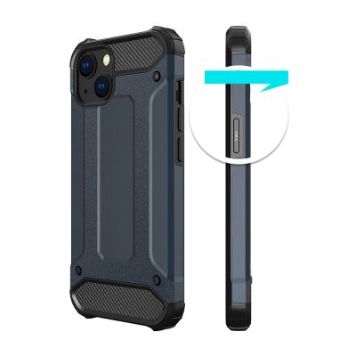 4. Hybrid Armor Hülle für iPhone 14 gepanzerte Hybridhülle blau