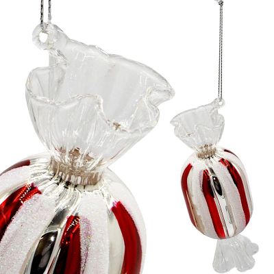 3. GLAS-FORMKUGEL BONBON 13 CM MICA SILBER