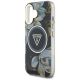 6. Guess Glitter Flowers Triangle Buttons MagSafe Hülle für iPhone 16 schwarz