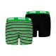 2. Puma Everyday Boxershorts für Kinder, gestreift, 2er-Pack, Grün und Schwarz, 938970 03