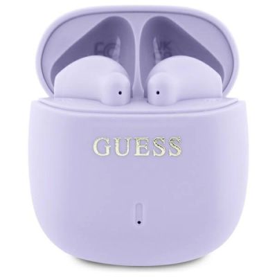 Guess Bluetooth-Kopfhörer GUTWSJ14ESGU TWS + Dockingstation Lila/Lila Gedrucktes klassisches Logo
