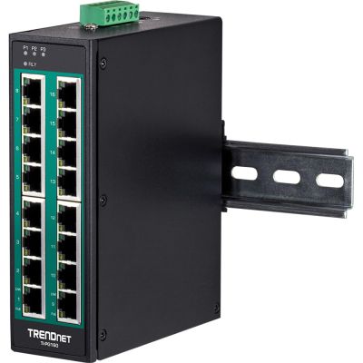 5. TRENDnet Industrie Switch 16 Port Gbit PoE+ DIN-Schienenmontage Metall