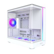Montech KING 15 PRO PC-Gehäuse, Mini-Gehäuse, mATX, gehärtetes Glas, RGB – weiß