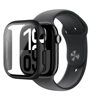 7. AmazingThing Radix Glass Case für Apple Watch 42 mm, Schwarz
