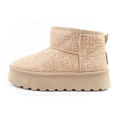 2. Lee Cooper Damen Winter Schneestiefel Modische Fell gefütterte Stiefeletten Beige