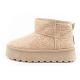 2. Lee Cooper Damen Winter Schneestiefel Modische Fell gefütterte Stiefeletten Beige