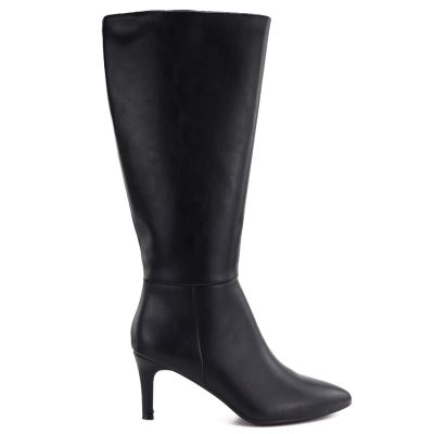 2. Schwarze, gefütterte Damen-Lederstiefel mit hohem Absatz, Modell Sergio Leone KZ-30-S