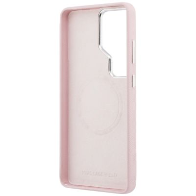 7. Karl Lagerfeld Saffiano KC Metal Logo MagSafe Hülle für Samsung Galaxy S26 Ultra - Pink