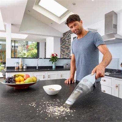 2. Black & Decker NVC215W Tragbarer Staubsauger, beutellos, Blau, Grau