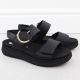 2. Schwarze Keilsandalen aus Leder für Damen, Remonte D2K50-00