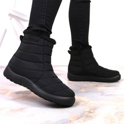 9. NEWS W EVE181A wasserdichte Schneestiefel mit Reißverschluss schwarz 