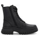 2. Schwarze Damen-Ankle-Boots aus Leder mit dicken Sohlen, Rieker W1870-02