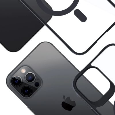 11. 3mk Satin Armor MagCase Hülle mit MagSafe für iPhone 12 Pro Max – transparent mit schwarzem Rahmen