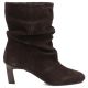 2. Damen-Lederstiefeletten mit gerafftem Schaft, schokoladenbraun Potocki JE19496