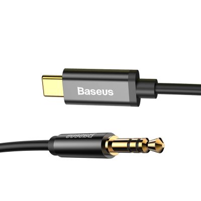 3. Baseus Stereo-Audiokabel AUX 3,5 mm Miniklinke - USB Typ C für Tablet-Telefon 120 cm schwarz (CAM01-01)
