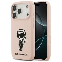 Karl Lagerfeld Silikonhülle mit Karl-Skizze und Logo (MagSafe) für iPhone 17 Pro Max – Pink