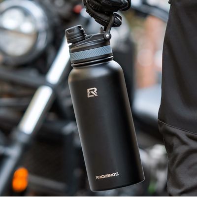 10. Rockbros 35210029002 Thermo-Fahrradflasche für Getränke 650 ml - schwarz