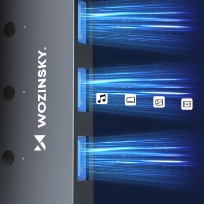 5. USB-A Hub Wozinsky WHS080YSS 4 x USB-A 3.0 mit einzelnen Schaltern, Aluminium, mit 30 cm Kabel - grau