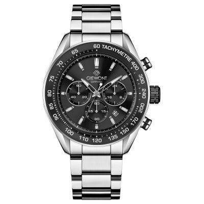 Giewont Herrenuhr Chronograph Saphir Silber Schwarz GW9580-B1