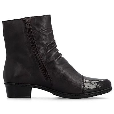 2. Damen-Ankle-Boots aus Leder mit Absatz, braun, gefüttert, Rieker Y0773-25