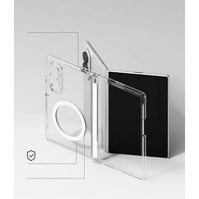 6. Ringke Fusion Flap Magnetische MagSafe-Hülle für Samsung Galaxy Z Fold 8 – Transparent