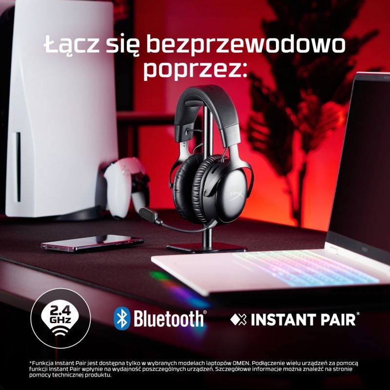 136. HyperX Cloud III Wireless – Kabelloses Gaming-Headset (Schwarz und Rot)