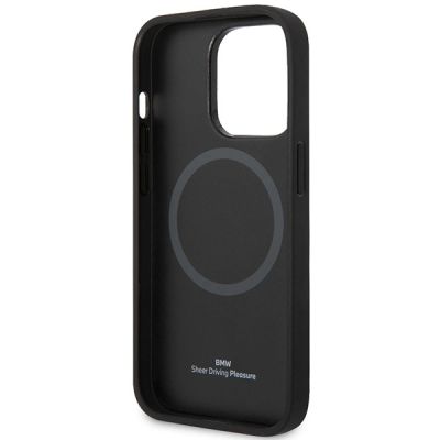 7. Hülle BMW BMHMP14X22RPSR iPhone 14 Pro Max 6.7" Burgund/Burgund Ledersitze Muster MagSafe