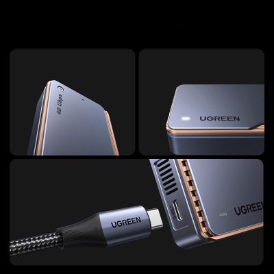 6. Ugreen D703 USB4 40Gb/s M.2 NVMe SSD-Gehäuse mit aktiver Kühlung – Grau