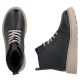 11. Schwarze Plateau-Stiefeletten aus Leder für Damen, Rieker 70405-01