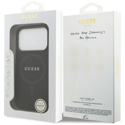 8. Guess Saffiano Classic Logo MagSafe Case für iPhone 17 Pro - Schwarz